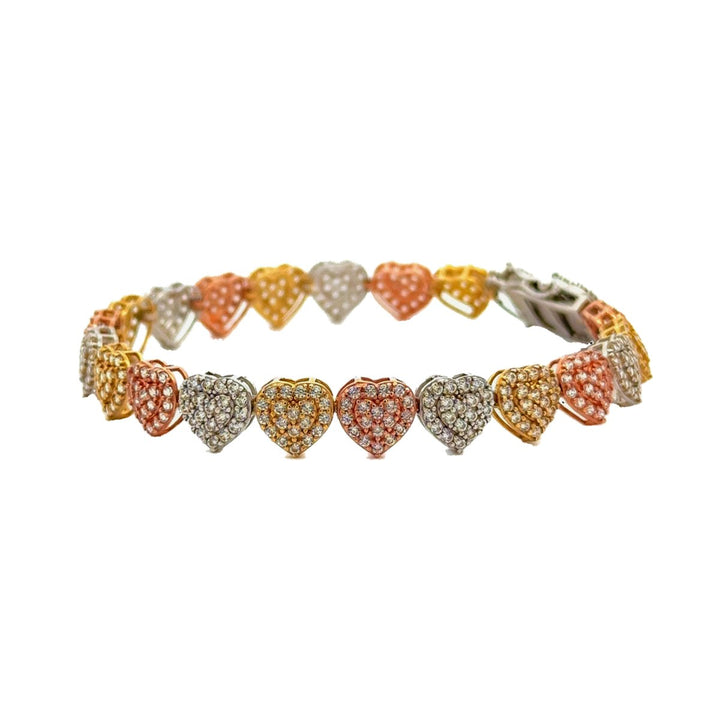 Tricolor Hearts Lady Bracelet in 14K Gold - Dia Jewelry Store