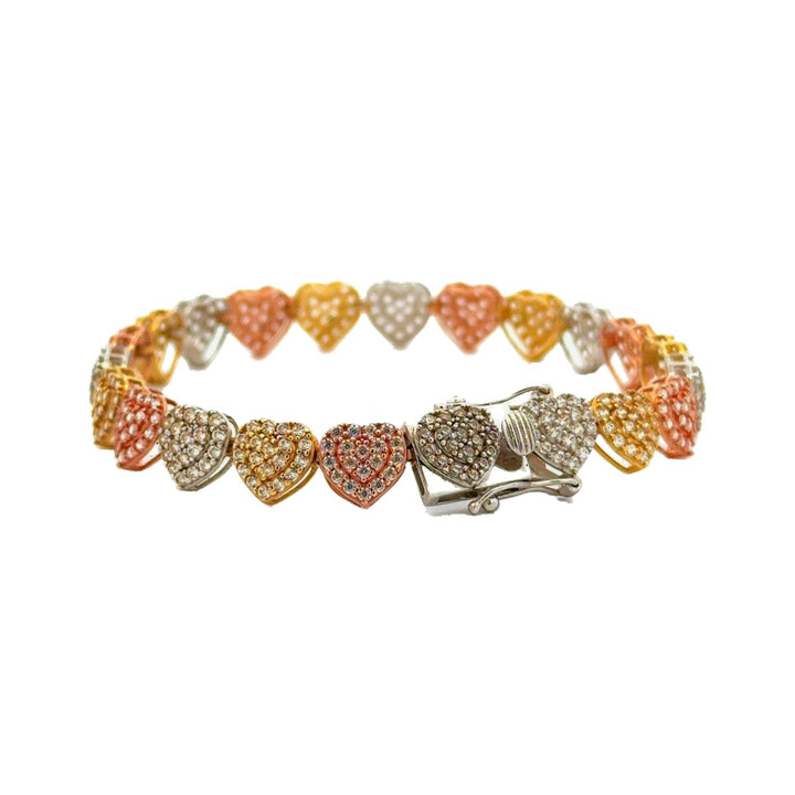 Tricolor Hearts Lady Bracelet in 14K Gold - Dia Jewelry Store