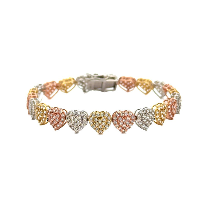 Tricolor Hearts Lady Bracelet in 14K Gold - Dia Jewelry Store