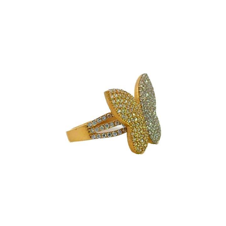 Two-tone Butterfly Lady's Ring in 14K Gold - Dia Jewelry Store