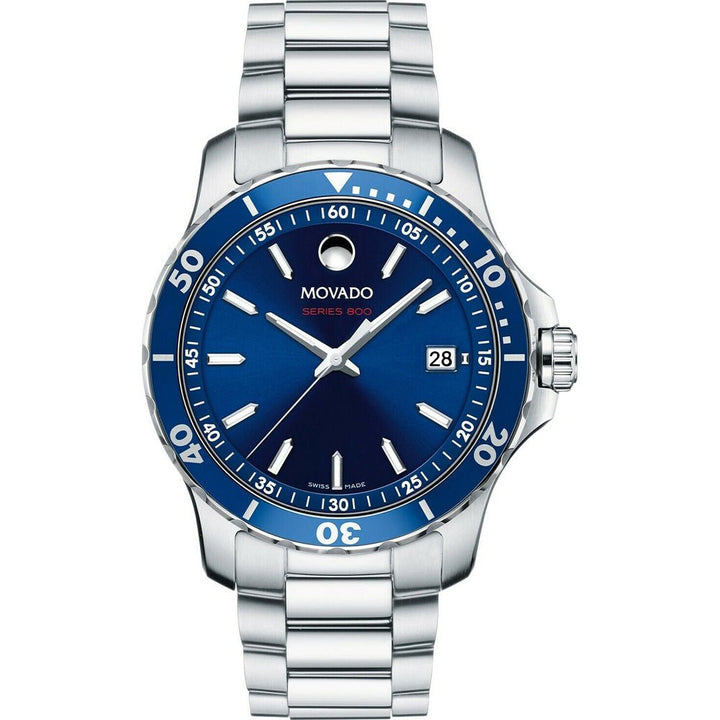 Movado Blue Face Stainless Steel Watch - Dia Jewelry Store