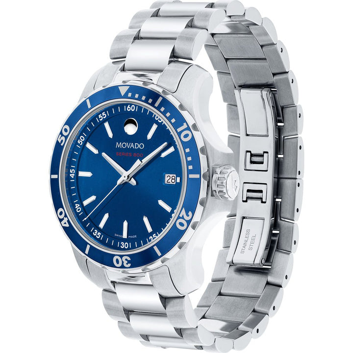 Movado Blue Face Stainless Steel Watch - Dia Jewelry Store