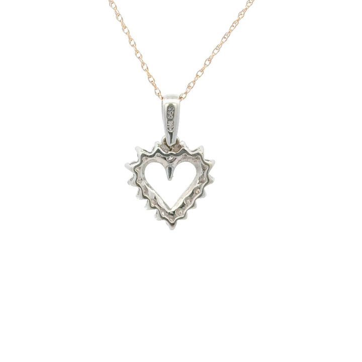 White Gold Heart Shape Pendant with Diamond - Dia Jewelry Store