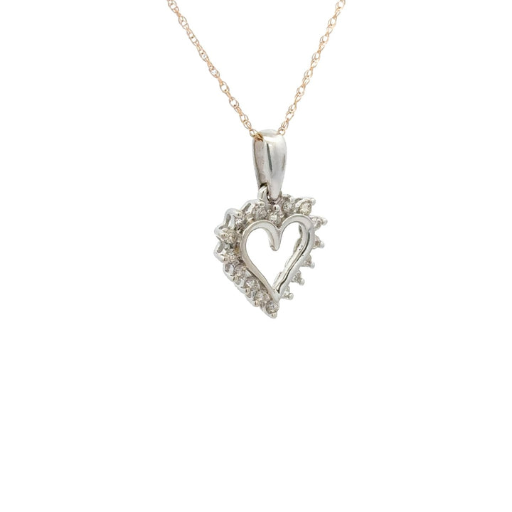 White Gold Heart Shape Pendant with Diamond - Dia Jewelry Store