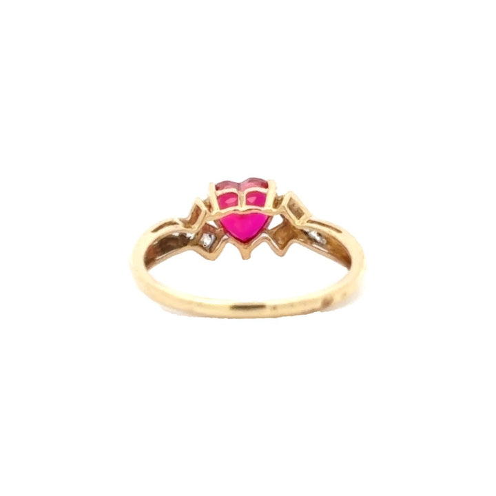 Heart Shape Ruby with Diamond Ring in 14K Gold - Dia Jewelry Store