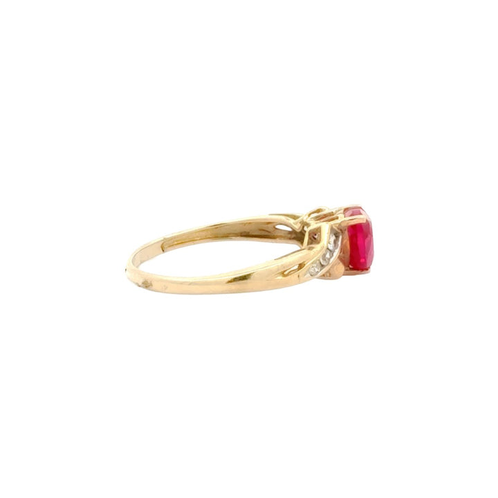 Heart Shape Ruby with Diamond Ring in 14K Gold - Dia Jewelry Store