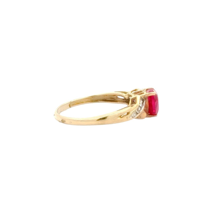 Heart Shape Ruby with Diamond Ring in 14K Gold - Dia Jewelry Store