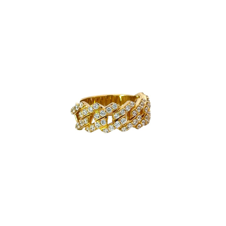 Fancy Cuban Style Ring with Cubic Zirconia Stones - Dia Jewelry Store