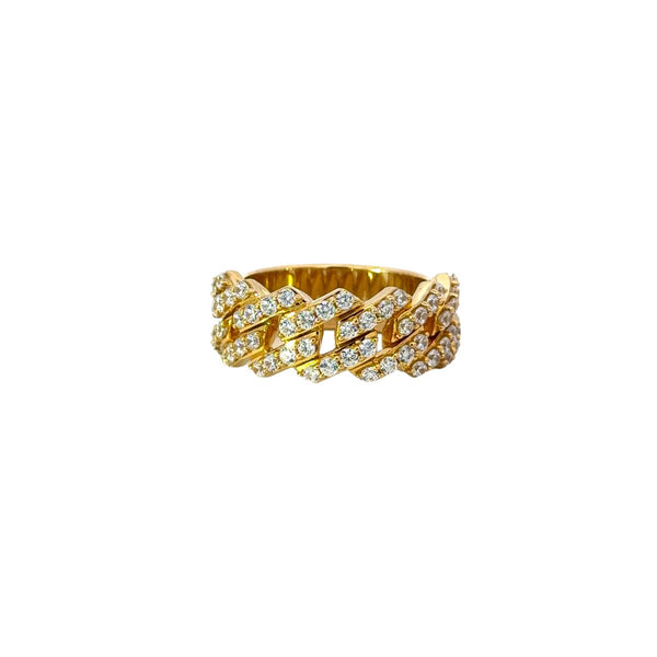 Fancy Cuban Style Ring with Cubic Zirconia Stones - Dia Jewelry Store