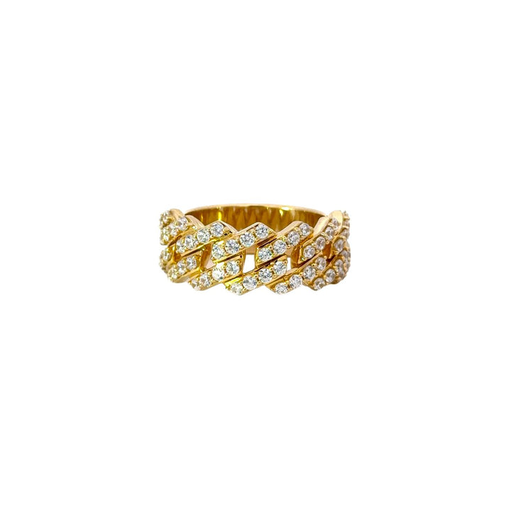 Fancy Cuban Style Ring with Cubic Zirconia Stones - Dia Jewelry Store