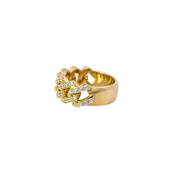 Fancy Cuban Style Ring with Cubic Zirconia Stones - Dia Jewelry Store