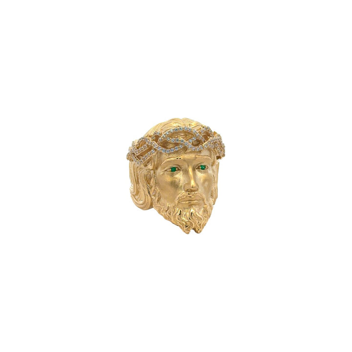 Jesus Face Men's Ring with Cubic Zirconia - Dia Jewelry Store