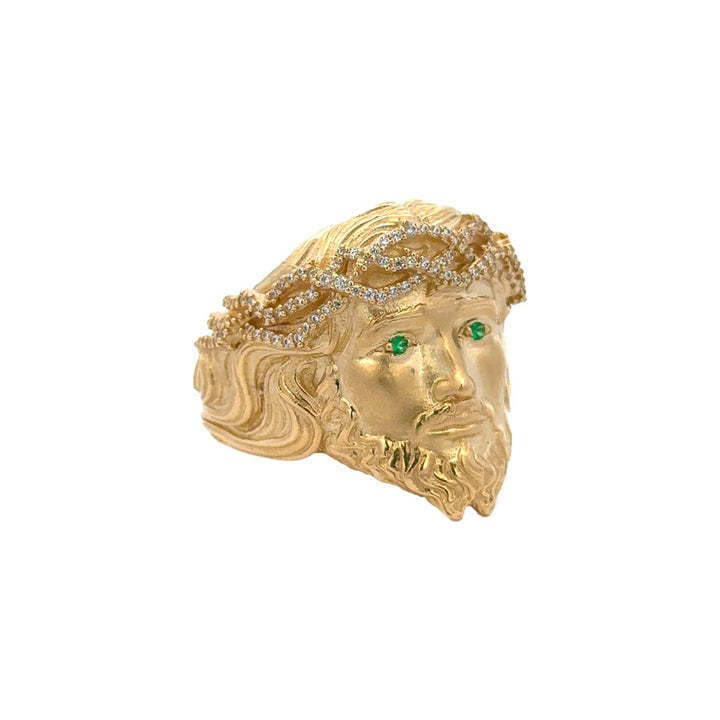 Fancy Jesus Face Ring with Cubic Zirconia - Dia Jewelry Store